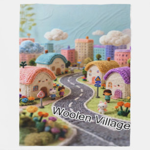 Wollen dorp fleece deken