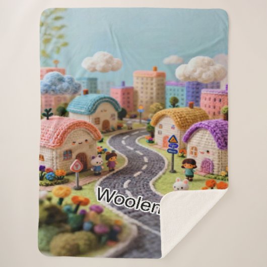 Wollen dorp sherpa deken (Voorkant)