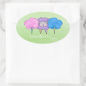 Wollen Snoep Ovale Sticker (Tas)