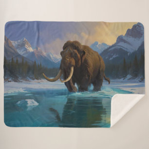 Wollige mammoet en Rocky Mountains Sherpa Deken