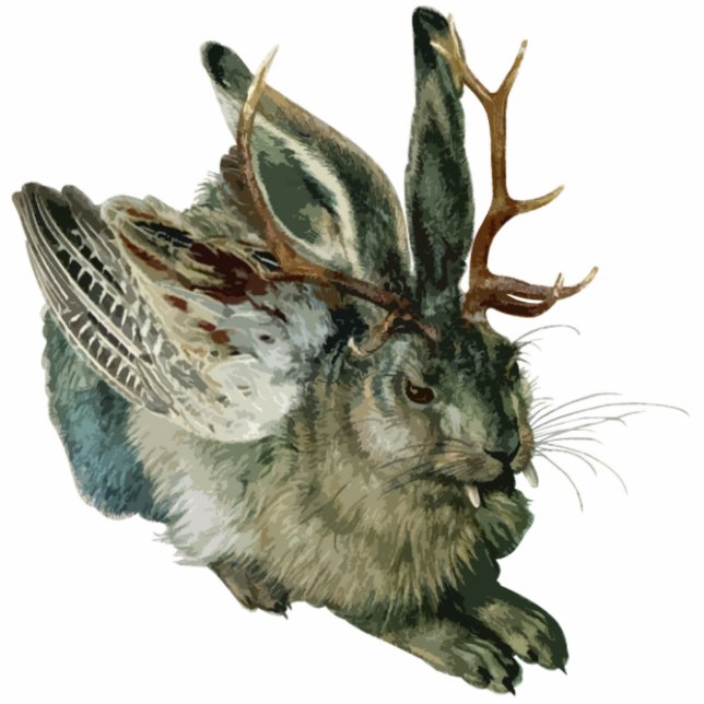 Wolpertinger Cutout Magnet/Sculptuur Staand Fotobeeldje (Voorkant)