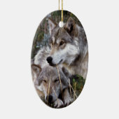 Wolven ~ Digitale oliefilter Keramisch Ornament (Rechts)