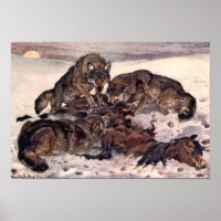 Wolven door Winifred Austen, Vintage Wilde Dieren