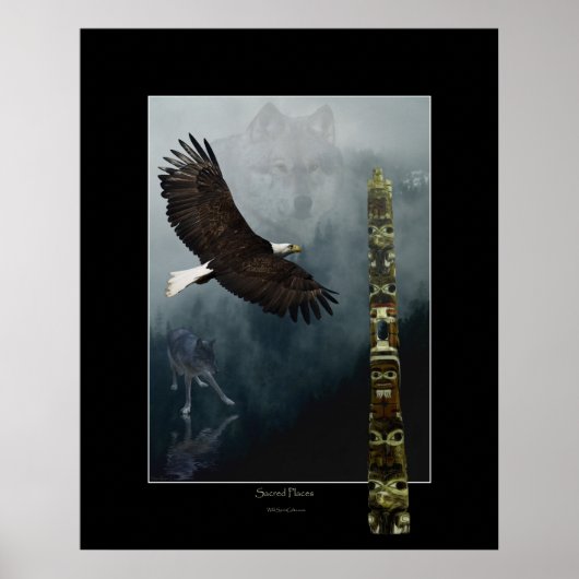 Wolven, Eagle en Totem Art Poster (Voorkant)