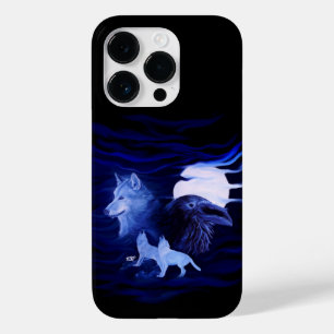 Wolven en Raven met volle maan Case-Mate iPhone 14 Pro Hoesje