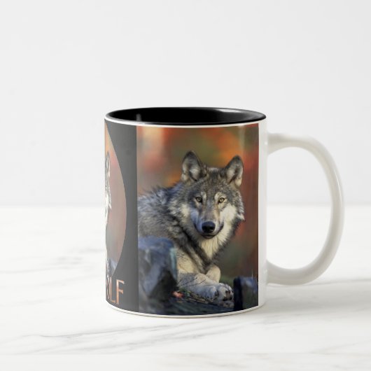 Wolven Grijze Wolf Canis Lupis Tweekleurige Koffiemok (Rechts)