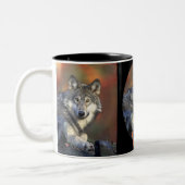 Wolven Grijze Wolf Canis Lupis Tweekleurige Koffiemok (Links)