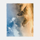 Wolven Howling bij een Full Moon Fleece Deken (Voorkant)