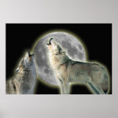 Wolven Howling op Moon Canvas Print (Voorkant)