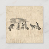 Wolven Howling van de Wolfkunst van Moon Informatiekaartje (Voorkant)