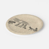Wolven Howling van de  Wolfkunst van Moon Papieren Bordje (Gekanteld)