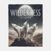 Wolven huilen bij Volle Maan Wildernis roept Fleece Deken (Voorkant)