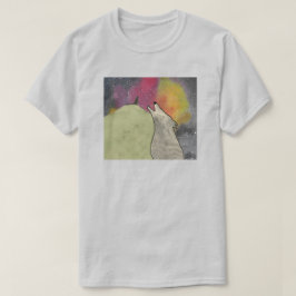 Wolven huilen tegen een sterrenstelsel aan de heme t-shirt