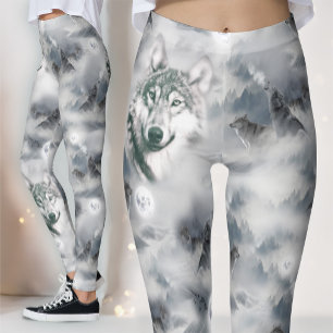 Wolven in de wildernis Magische volle maan Leggings