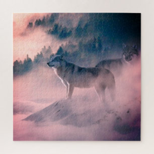 wolven in de zonsopgang legpuzzel