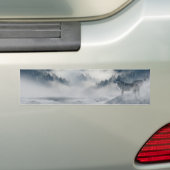 Wolven in een winterlandschap bumpersticker (Op auto)