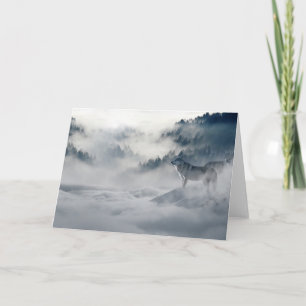 Wolven in een winterlandschap kaart