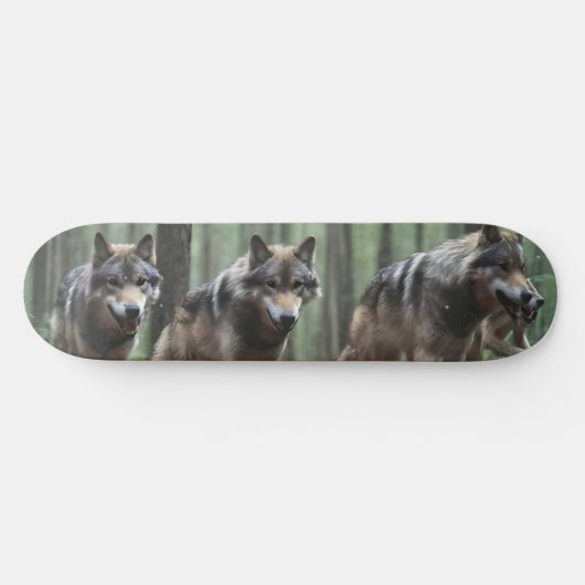 Wolven in het bos Schaats dek Skateboard (Horizontaal)
