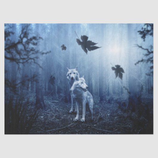 Wolven in het bos tissue papier (Voorkant)
