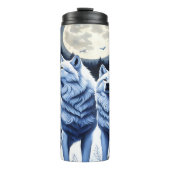 Wolven in het Silent Forest. Thermosbeker (Voorkant)