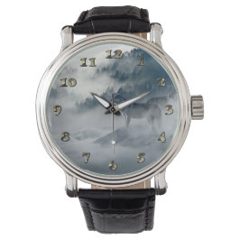 Wolven in het winterlandschap Snowy Horloge