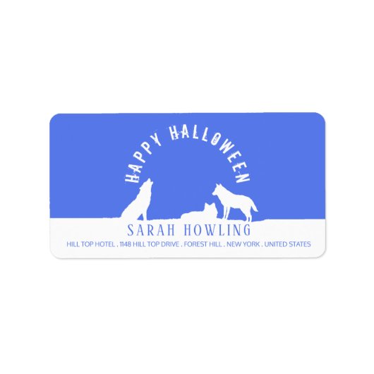 Wolven in sneeuw, Happy Halloween Etiket (Voorkant)