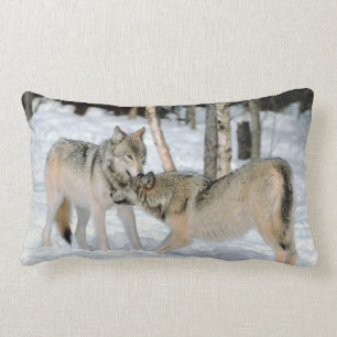 Wolven in sneeuw    LumbarPillow Kussen