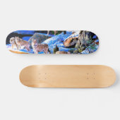 Wolven in sneeuwschilderij skateboard (Horizontaal)