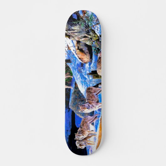 Wolven in sneeuwschilderij skateboard (Voorkant)