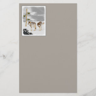 Wolven in sneeuwschilderijen - Oorspronkelijke Wil Briefpapier