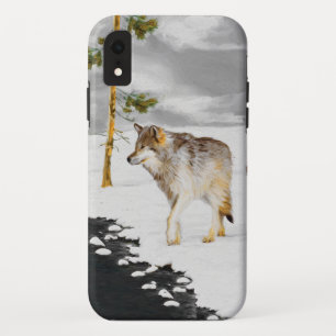 Wolven in sneeuwschilderijen - Oorspronkelijke Wil iPhone XR Hoesje