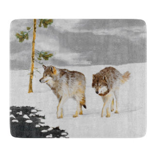 Wolven in sneeuwschilderijen - Oorspronkelijke Wil Snijplank