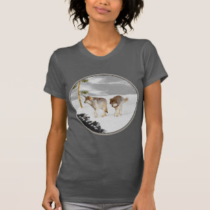 Wolven in sneeuwschilderijen - Oorspronkelijke Wil T-shirt