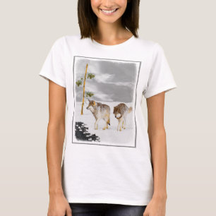 Wolven in sneeuwschilderijen - Oorspronkelijke Wil T-shirt