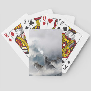Wolven in Winterspeelkaarten Pokerkaarten