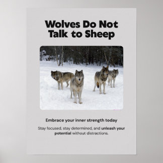 Wolven praten niet met schapen Motivatie Poster