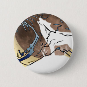 wolven ronde button 5,7 cm