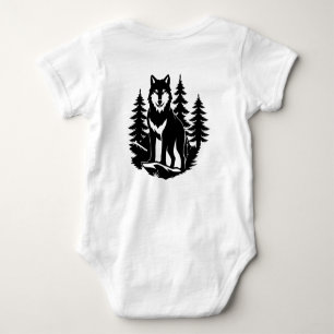 Wolven Silhouet in Bos Romper
