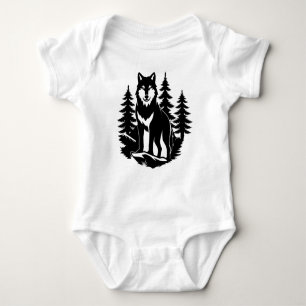 Wolven Silhouet in Bos Romper