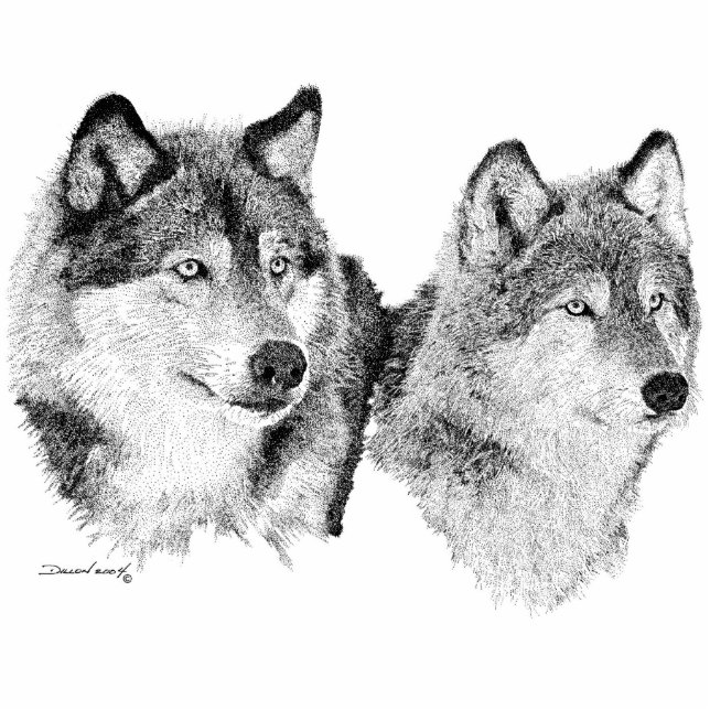 Wolven Staand Fotobeeldje (Voorkant)