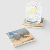 Wolven Stenen Onderzetter (Zijkant)