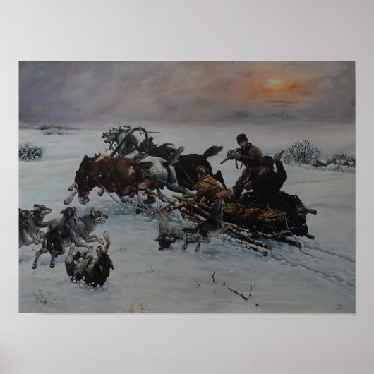 Wolven winteraanval poster (Voorkant)