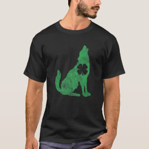 Wolven Wolf Gift St. Patrick's Day Shamrock Saint T-shirt
