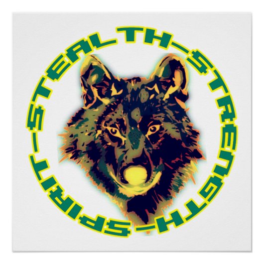 wolvenembleem perfect poster (Voorkant)