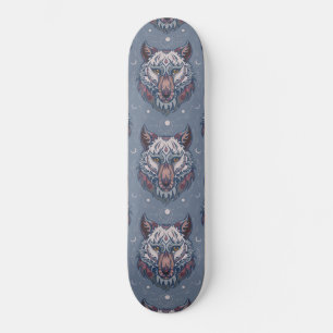 wolvenhoofden met boho-decoratie skateboard