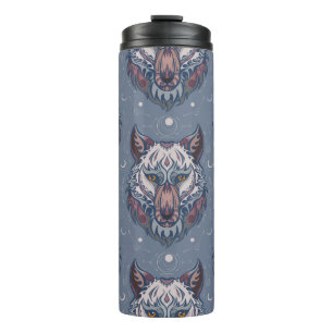 wolvenhoofden met boho-decoratie thermosbeker