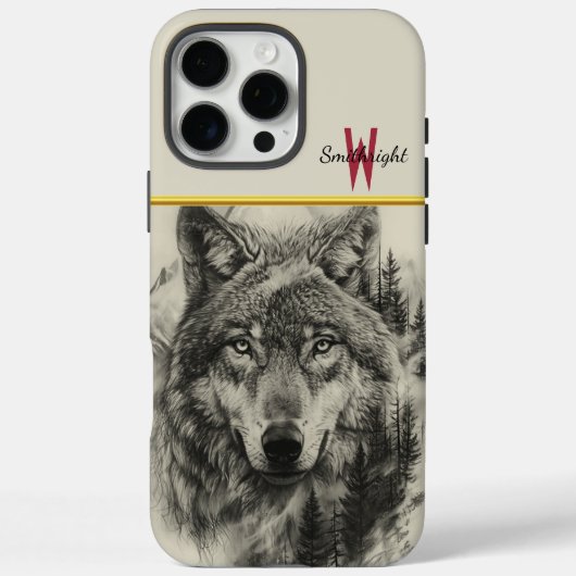 Wolvenportret in een rustig bos Case-Mate iPhone case (Achterkant)