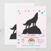 Wolvensilhouet — Kies achtergrondkleur Kaart (Voorkant / Achterkant)