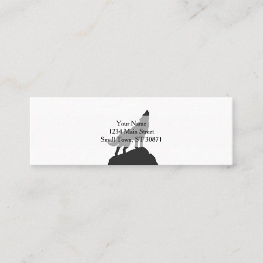 Wolvensilhouet — Kies achtergrondkleur Mini Visitekaartje (Voorkant)