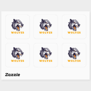 Wolvensticker Vierkante Sticker